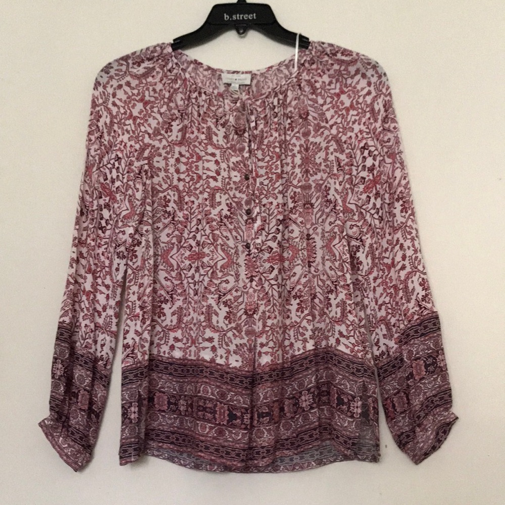 Lucky Brand Patterned Prints Boho Blouse